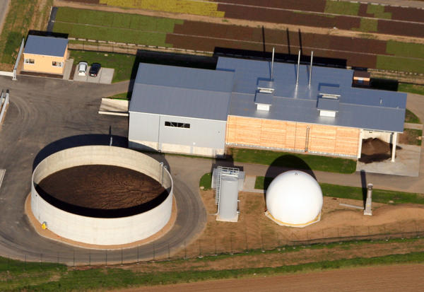 Luftbild der Biogasanlage in Strullendorf bzw. Pettstadt